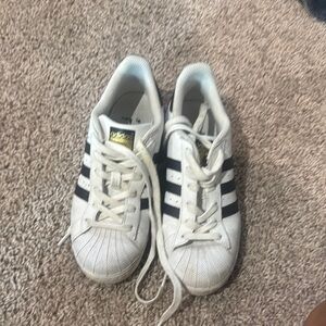Adidas White and Black Superstar Sneakers
